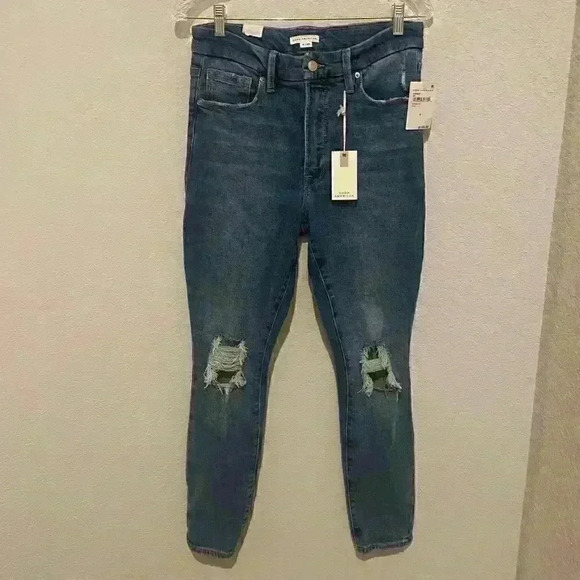 NWT GOOD AMERICAN good waist jeans in indigo144 MSRP $150 Sz 8/29 - Picture 1 of 8